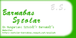 barnabas sztolar business card